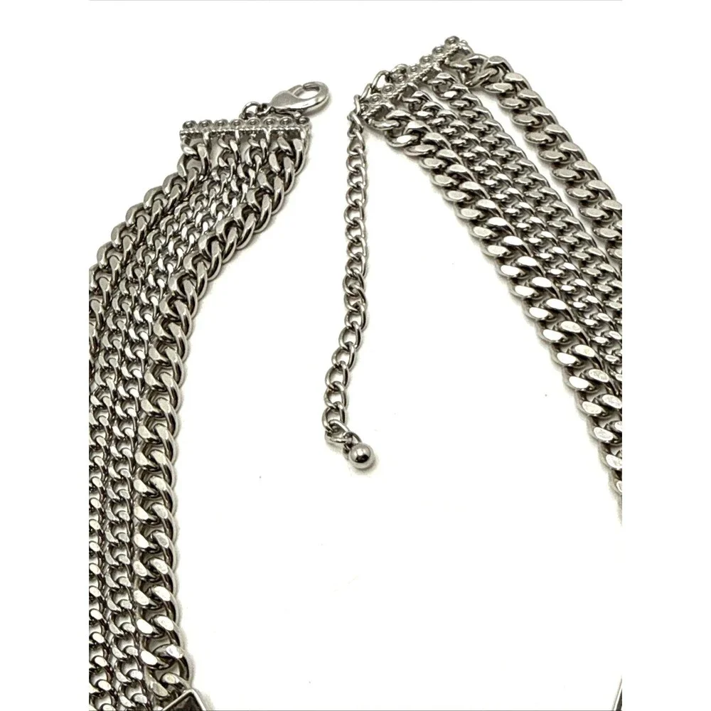 NWOT Lee Angel Neiman Marcus Crystal Multi Strand Station Necklace Statement 20